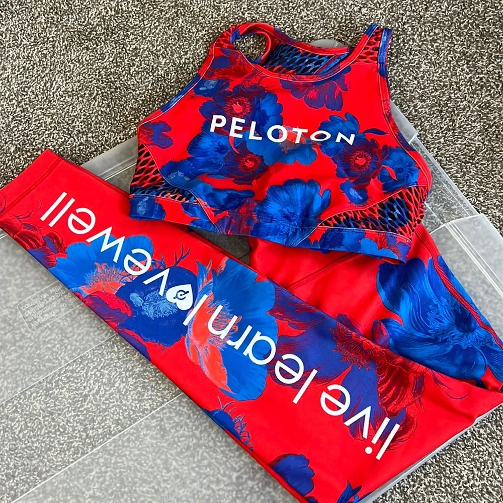 Peloton WITH EMMA Live Learn Lovewell Set Bra Leggings Size M - Picture 1 of 3